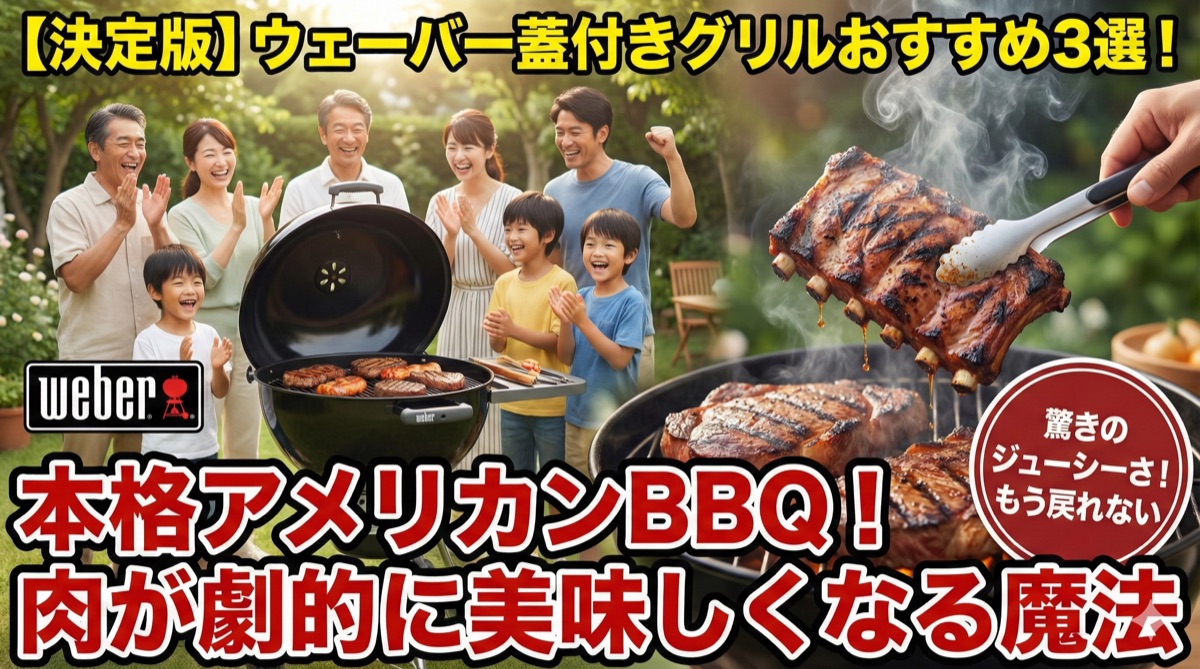 【2025年】ウェーバー蓋付きグリルおすすめ3選|本格アメリカンBBQで肉を劇的に美味しく