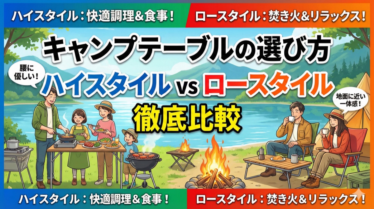 【2025年】キャンプテーブルの選び方|ハイスタイル vs ロースタイル徹底比較